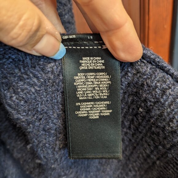 Ralph Lauren Double RL Navy Poncho Sweater - Picture 6 of 7
